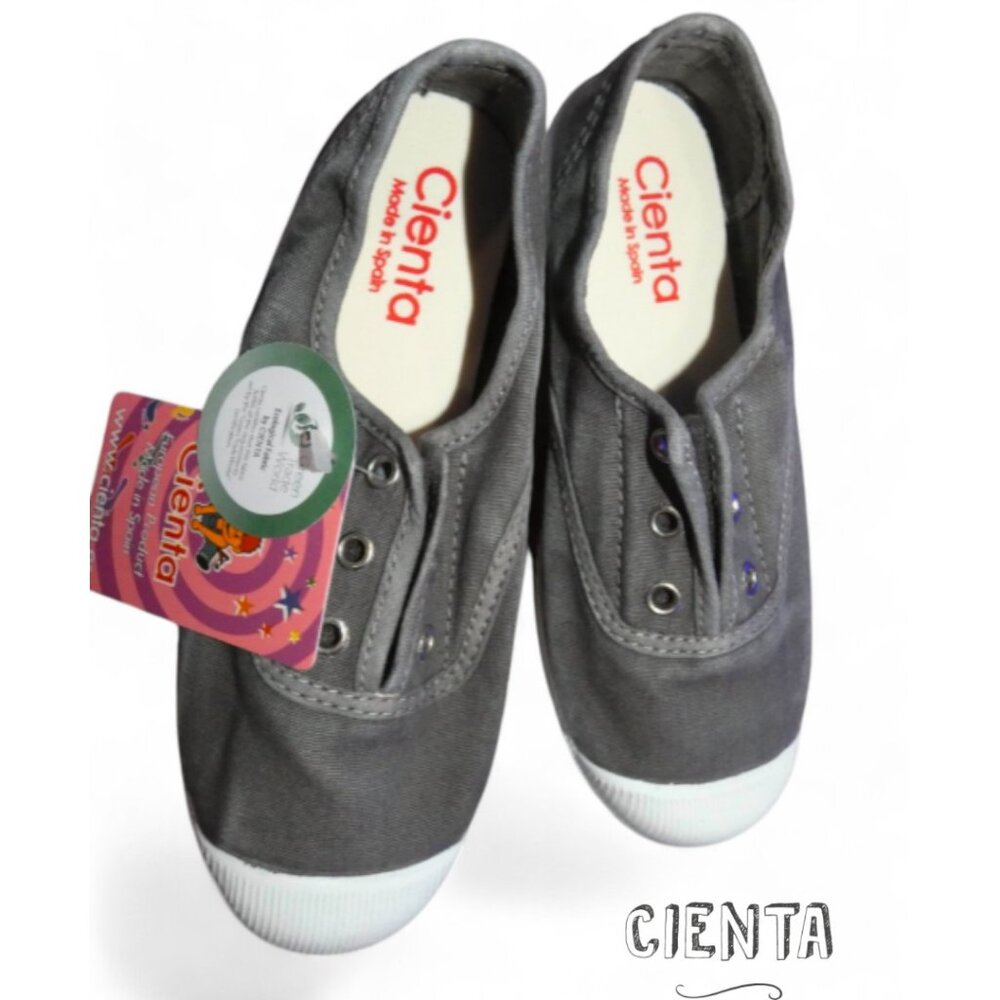 Cienta Kids Shoes Sneakers Gray Slip On No Lace Toddler EU 29 30 31 New in Box